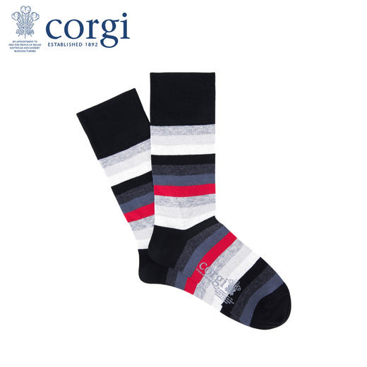 英国CORGI·女款轻棉长袜欧美街头潮袜时尚长筒高筒条纹袜子 商品图0