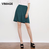 VIMAGE纬漫纪品牌女装简约休闲A字裙纯色高腰半身裙V906503 商品缩略图0