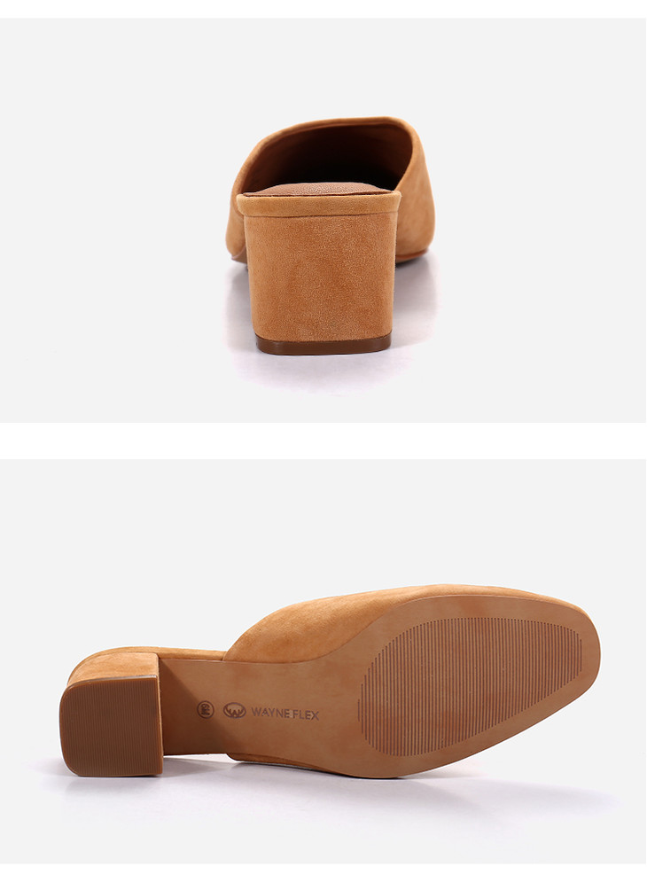 wayneflex韦恩鹿皮复古风穆勒鞋一脚蹬冲孔乐福鞋