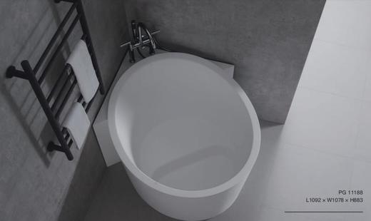 PG铝质石浴缸 转角款扁圆浴缸 商品图0