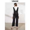 VIMAGE纬漫纪春季黑色商务时尚显瘦V领肩带连体裤V1107715 商品缩略图3