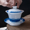 青花三才盖碗茶杯功夫泡茶碗白瓷单个大号景德镇陶瓷器茶具三炮台 商品缩略图1