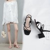 【服饰鞋包】皮凉鞋女粗跟粉色百搭方头高跟鞋灰色韩版 商品缩略图2