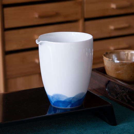 永利汇陶瓷青花手绘公道杯公平分茶器倒茶功夫茶具单个景德镇白瓷 商品图1
