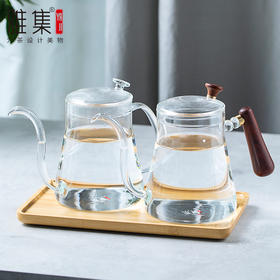 雅集耐热玻璃细嘴玻璃茶壶冲茶器咖啡壶煮茶壶泡茶壶家用办公茶具
