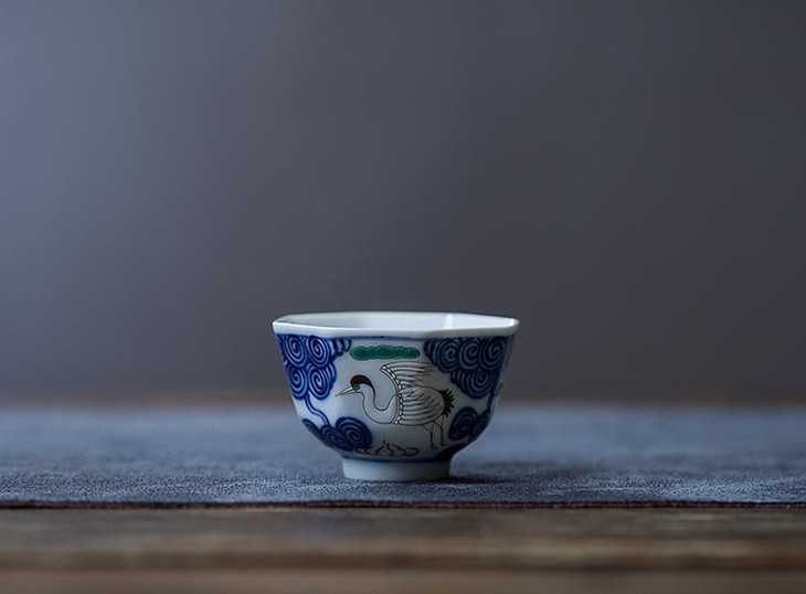 茶香记仿古八方杯仿古泥料八方器型品茗杯茶杯经典图案寓意深厚