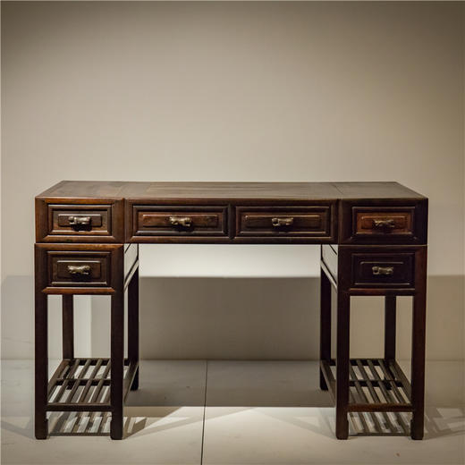清中 紫檀褡裢式书桌 - 明清家具研习社