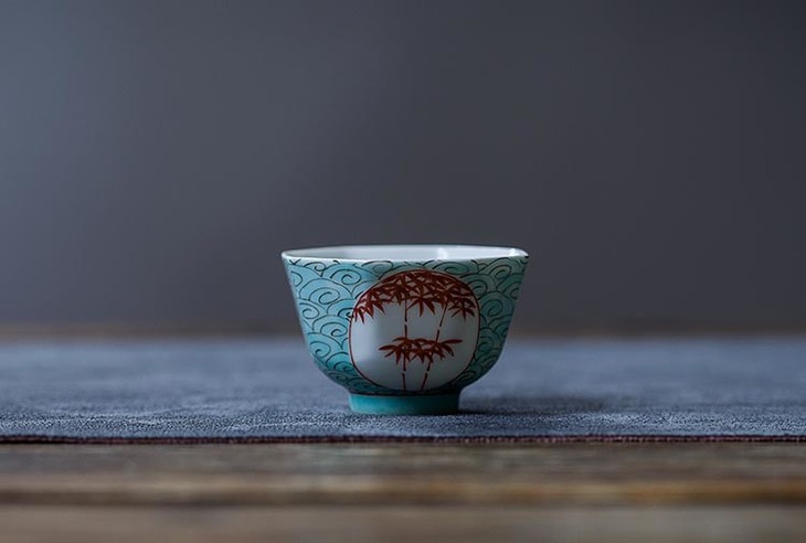 茶香记仿古八方杯仿古泥料八方器型品茗杯茶杯经典图案寓意深厚