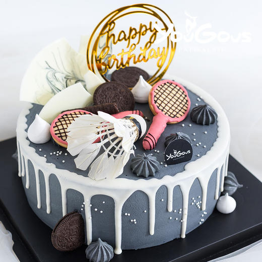 羽毛球主题造型奶油蛋糕
