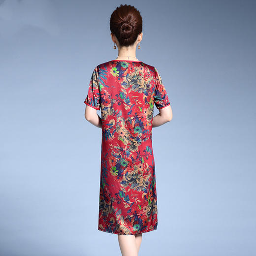 MY-92403高档桑蚕丝妈妈装真丝连衣裙TZW 商品图1