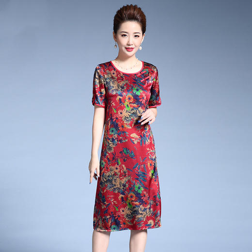 MY-92403高档桑蚕丝妈妈装真丝连衣裙TZW 商品图2