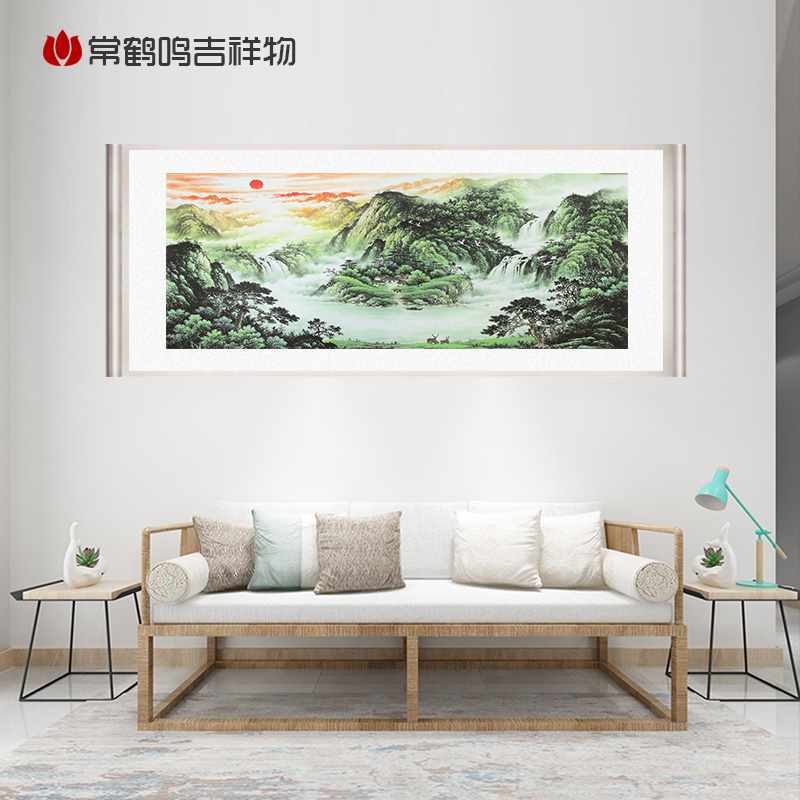 青山绿水卷轴画