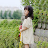 QZ LM19013 女童米色/桔色连衣裙80-120 商品缩略图4