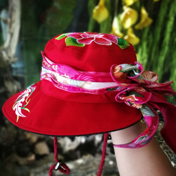 【清仓特价 不退不换】qysm926mz新款民族风刺绣遮阳帽tzf