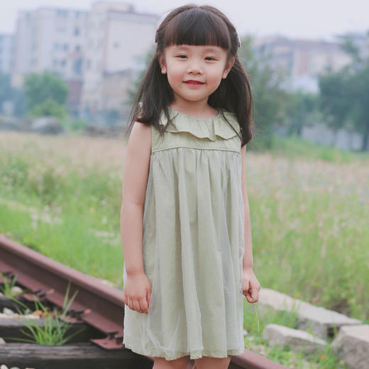 QZ LM19123 白色/绿色连衣裙80-120 商品图7