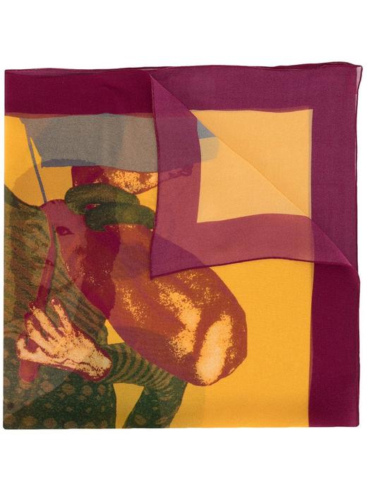 Undercover Bowie印花丝巾 黄紫色/蓝红色 商品图2