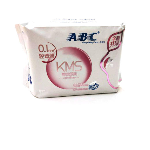 【ABC卫生巾】夜用轻透薄0.1cm棉柔薄荷清凉舒爽8片装280mm 商品图0