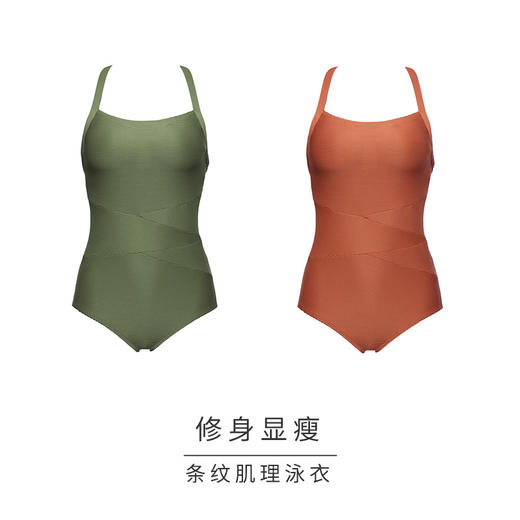 HSIA遐 美背保守泳衣遮肚显瘦微包臀大码性感温泉连体游泳衣女 商品图3