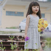 QZ LM19189 女童黄色/白色格子连衣裙 商品缩略图0