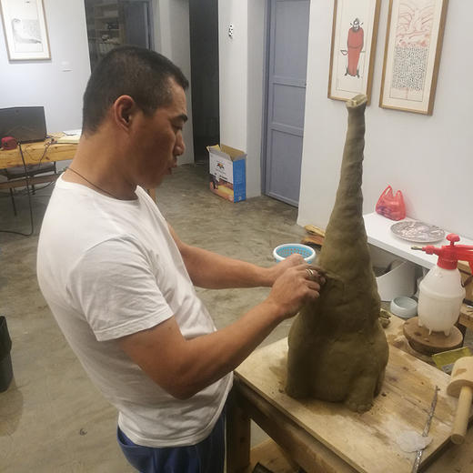 不仁斋 薛继业 陶瓷雕塑 白瓷大象 商品图9