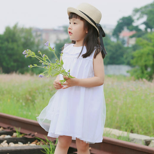 QZ LM19123 白色/绿色连衣裙80-120 商品图0