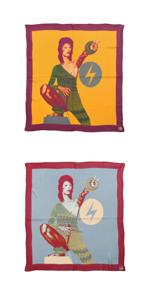 Undercover Bowie印花丝巾 黄紫色/蓝红色 商品图0