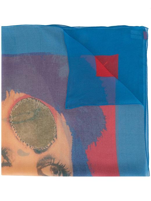 Undercover Bowie印花丝巾 黄紫色/蓝红色 商品图4