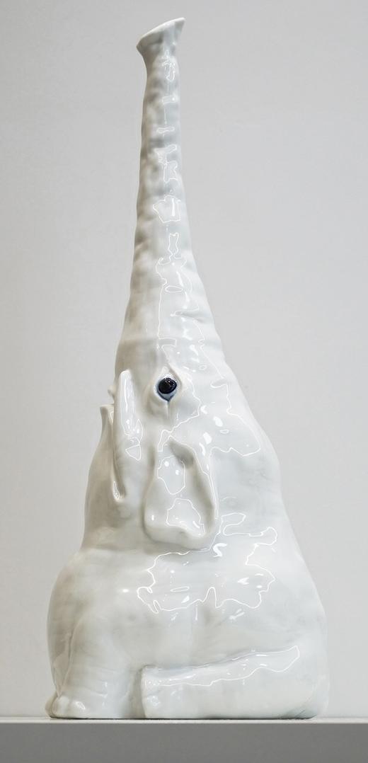 不仁斋 薛继业 陶瓷雕塑 白瓷大象 商品图4