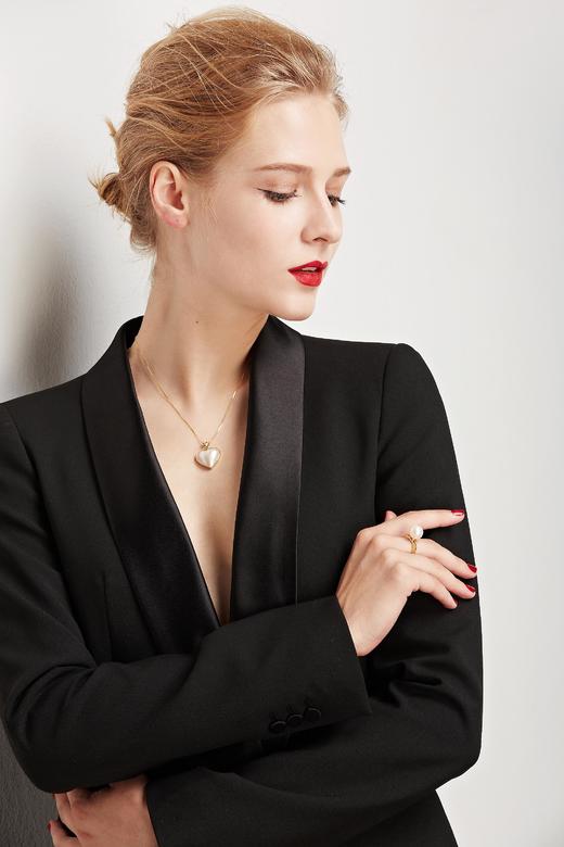 Pearl moments 勇敢的心 BRAVE HEART 心形海水马贝珍珠项链 商品图11