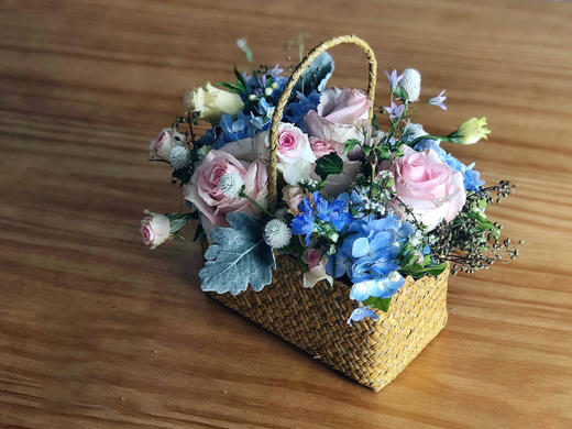 花艺沙龙手提花篮款《夏天的风》 商品图9