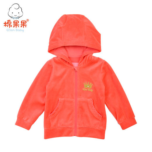 棉果果春秋款女童纯棉天鹅绒长袖外套M122100419077 商品图1