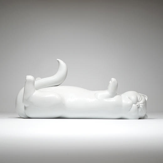 不仁斋 薛继业 手作 陶瓷雕塑  两款 大胖睡猫 商品图0