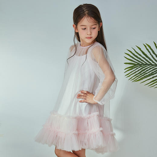 非质量问题不退换哦~pureshare 蓬纱馆粉色娃娃裙纱百褶裙夏季儿童连衣裙女薄礼服 商品图4