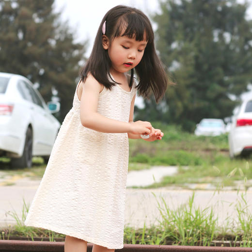 QZ LM19191 女童米色/绿色连衣裙 商品图5