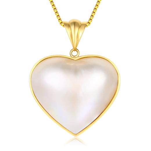 Pearl moments 勇敢的心 BRAVE HEART 心形海水马贝珍珠项链 商品图0