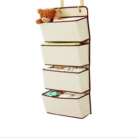 【家居百货】无纺布多层门后收纳挂袋 多功能衣柜储物袋鞋子四格婴儿挂袋