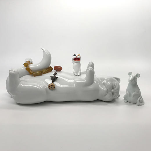 不仁斋 薛继业 手作 陶瓷雕塑  两款 大胖睡猫 商品图1