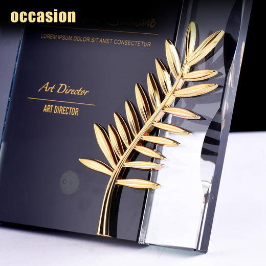 金棕榈水晶奖牌定制定做授权牌荣誉证书加盟代理经销商牌匾制作 商品图4