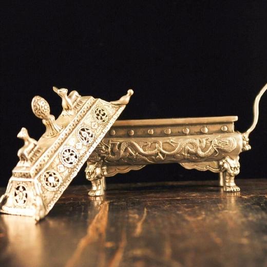 老货白铜《汉庭方鼎熏香炉》 商品图3