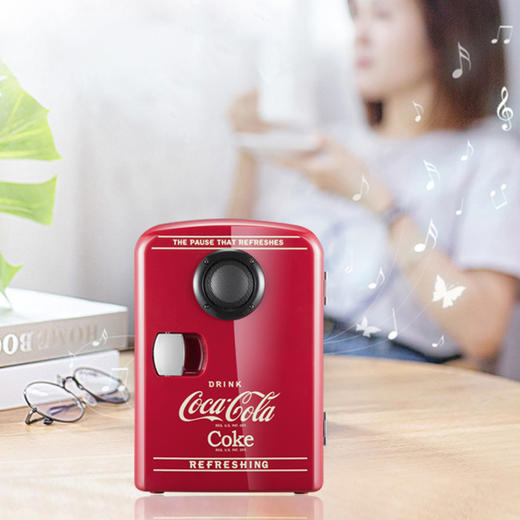 可口可乐授权小冰箱,蓝牙播放音乐,冷热两用,车载/宿舍/居家都能喝到