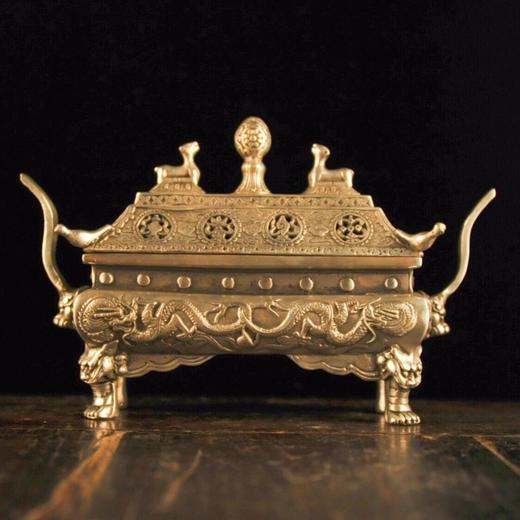 老货白铜《汉庭方鼎熏香炉》 商品图2