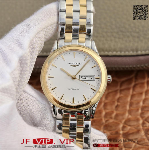 GK浪琴全新升级V3版，浪琴军旗系列双日历L4.899.4.12.6，尺寸38.5mm。男士腕表，精钢表带，自动机械机芯，透底。 商品图0