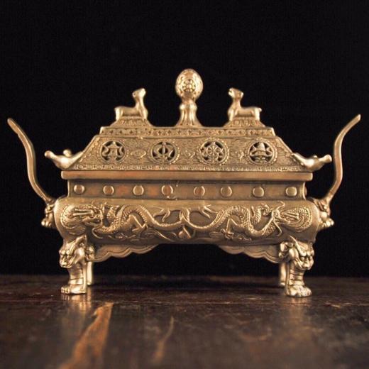 老货白铜《汉庭方鼎熏香炉》 商品图0