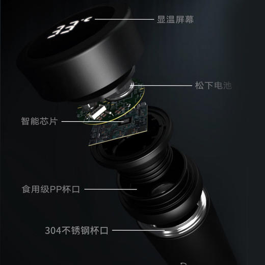 商务智能保温杯男测温水杯 商品图4