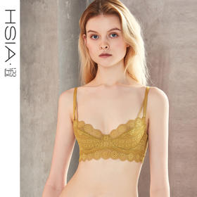 HSIA遐 内衣女薄款 春·云雀3/4杯性感绑带无海绵蕾丝超薄聚拢文胸