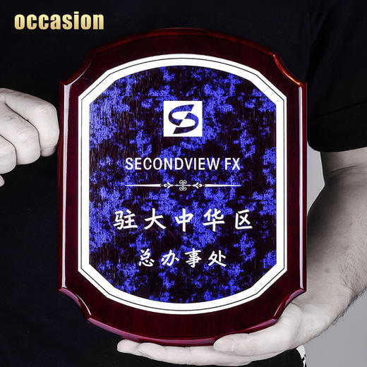 钢琴漆木质奖牌定制定做加盟代理牌匾高档金属荣誉证书授权牌制作 商品图2