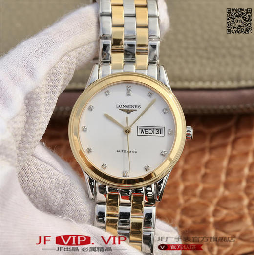 GK浪琴全新升级V3版，浪琴军旗系列双日历L4.899.4.12.6，尺寸38.5mm。男士腕表，精钢表带，自动机械机芯，透底。 商品图0