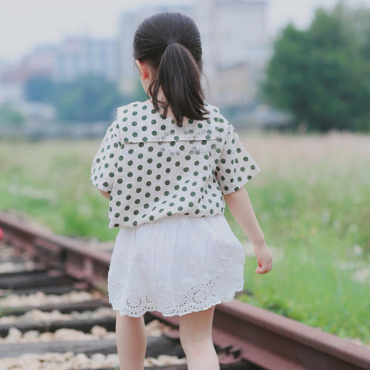 SY LM19005 女童绿波点娃娃衫80-120 商品图5