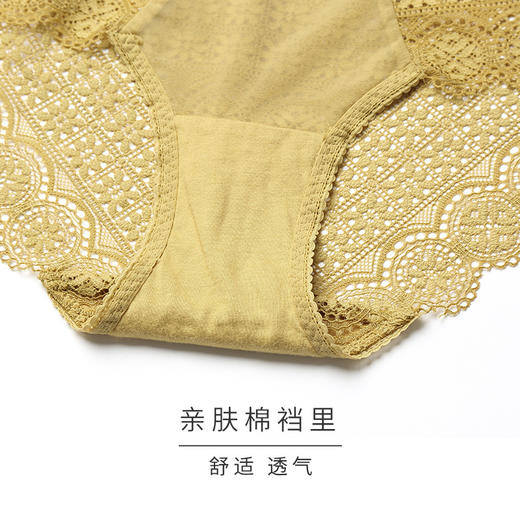 HSIA遐 春夏新品全蕾丝无痕内裤女 纯棉裆性感舒适透气女士平角裤 商品图4