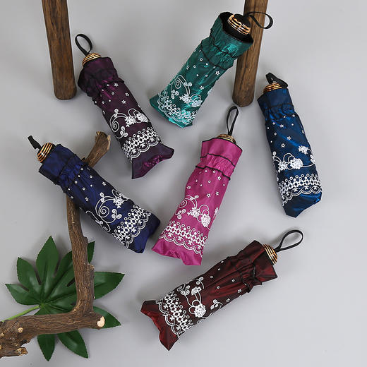 美人鱼黑胶变色龙精品雨伞折叠防紫外线防晒遮阳晴雨两用太阳伞 商品图1